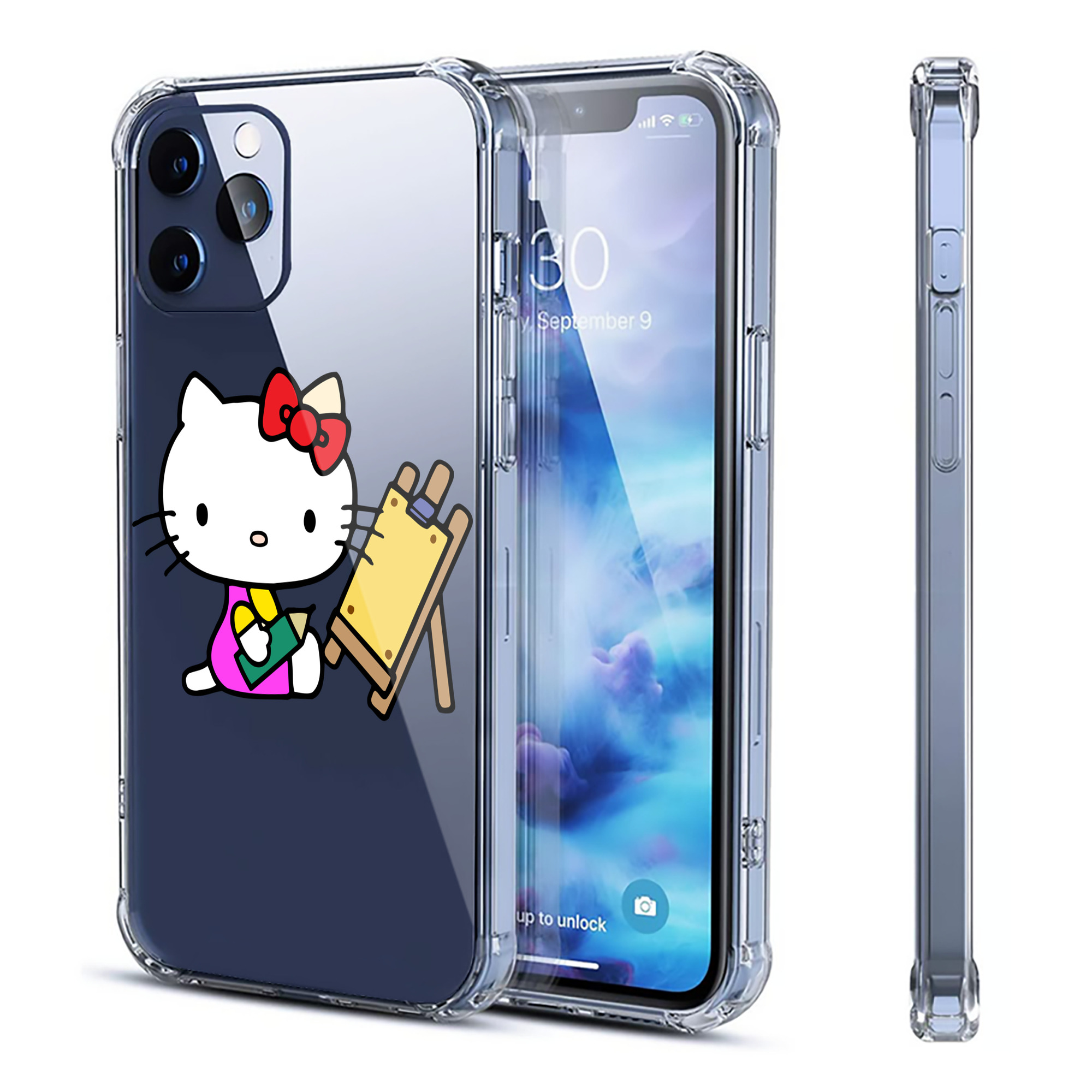 （画像用） Hello Kitty ハローキティ 【iPhone 12シリーズ対応】透明スマホケース（クリアソフトケース）